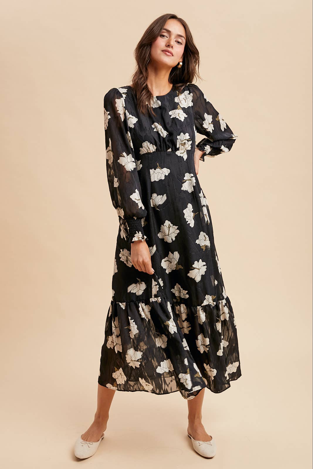 Jacquard Floral Maxi Dress