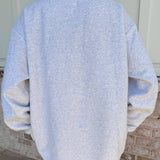 Pearl Grey Navy Blue Polka Dot USA Mockneck Sweatshirt