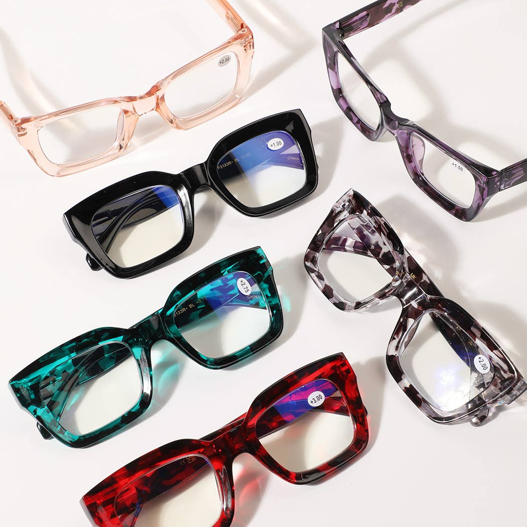 Blue Light Blocking Chunky Frame Reading Glasses