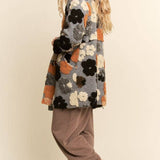Chunky Embroidered Flower Coat
