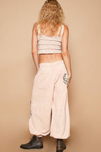 Floral Embroidered Twill Pants