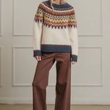 Fair Isle Pattern Knit Sweater - RSW1124