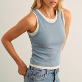 ET7509   ESSENTIAL DOUBLE LAYERED SLEEVELESS RACER BACK TOP