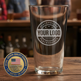 Custom Engraved 16 oz Pint Mixing Glass