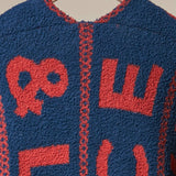 Colorblock Letter Print Cardigan