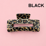 RECTANGLE LEOPARD ANIMAL DESIGN HAIR CLAW CLIPS | 40H859