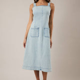 DENIM JUMPER MIDI DRESS