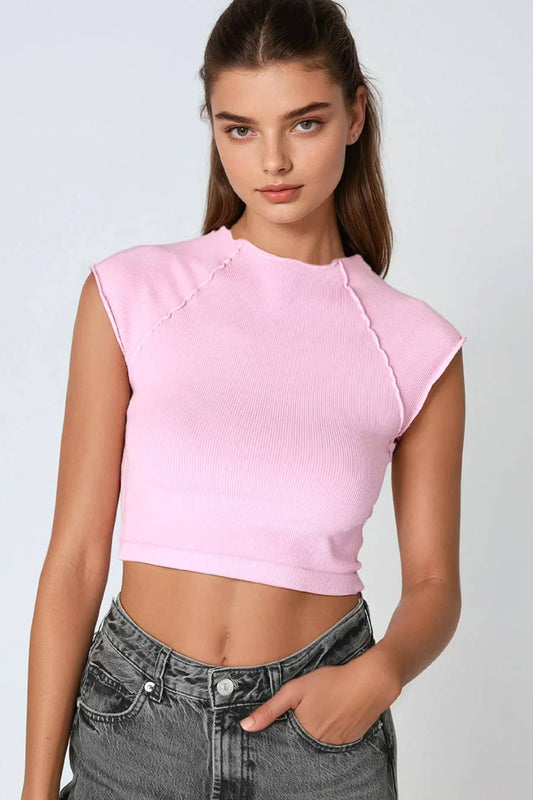 Exposed Seam Crop Top