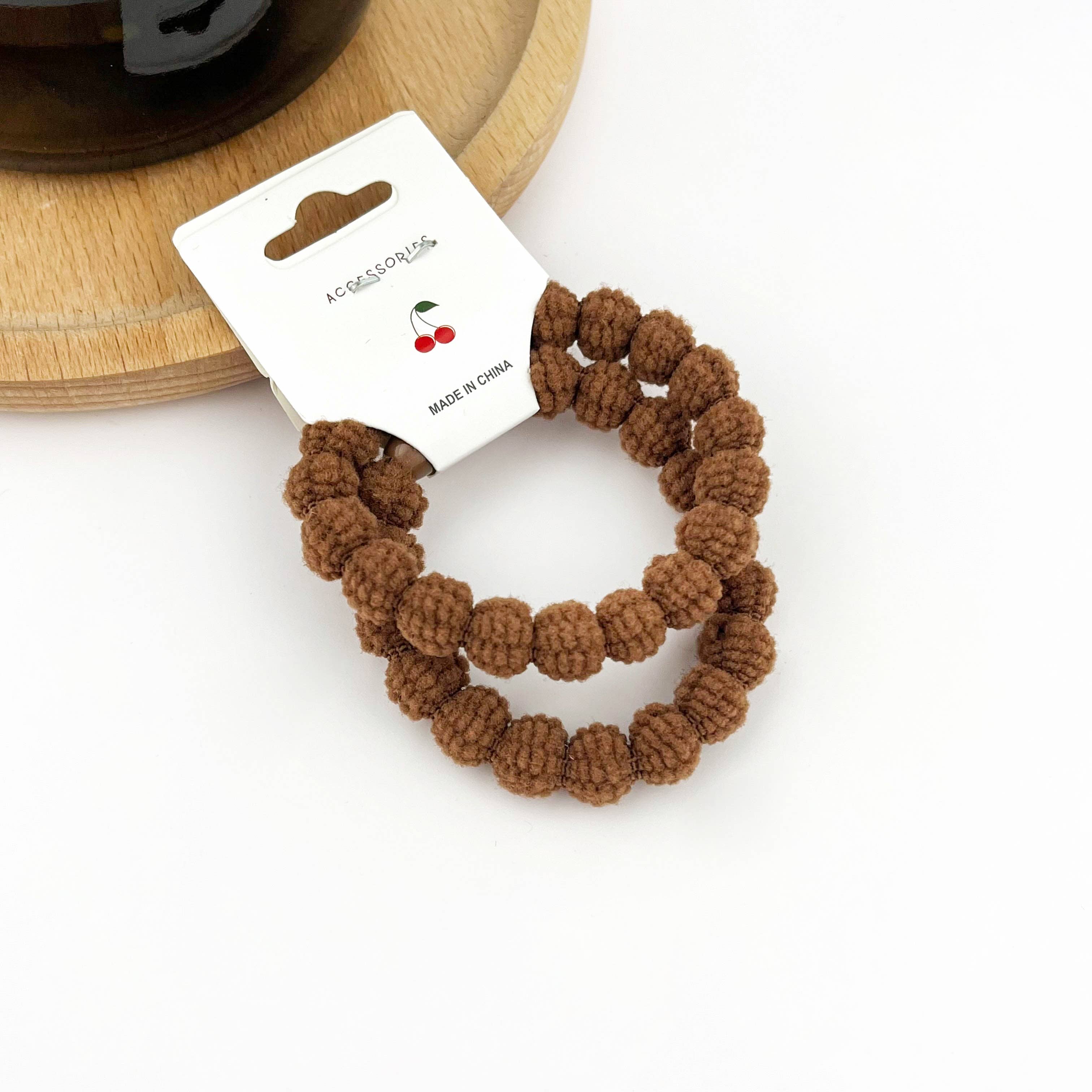 Textured Knot Elastic Hair Ties, Neutral Toned 2-Pack