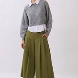 Pleated Culotte Pants