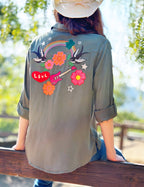 "Birds of a Feather" Button-Up Shirt