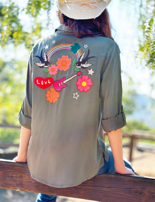 "Birds of a Feather" Button-up Shirt