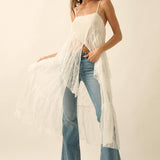 Ruffled Lace Flyaway Maxi Cami Top
