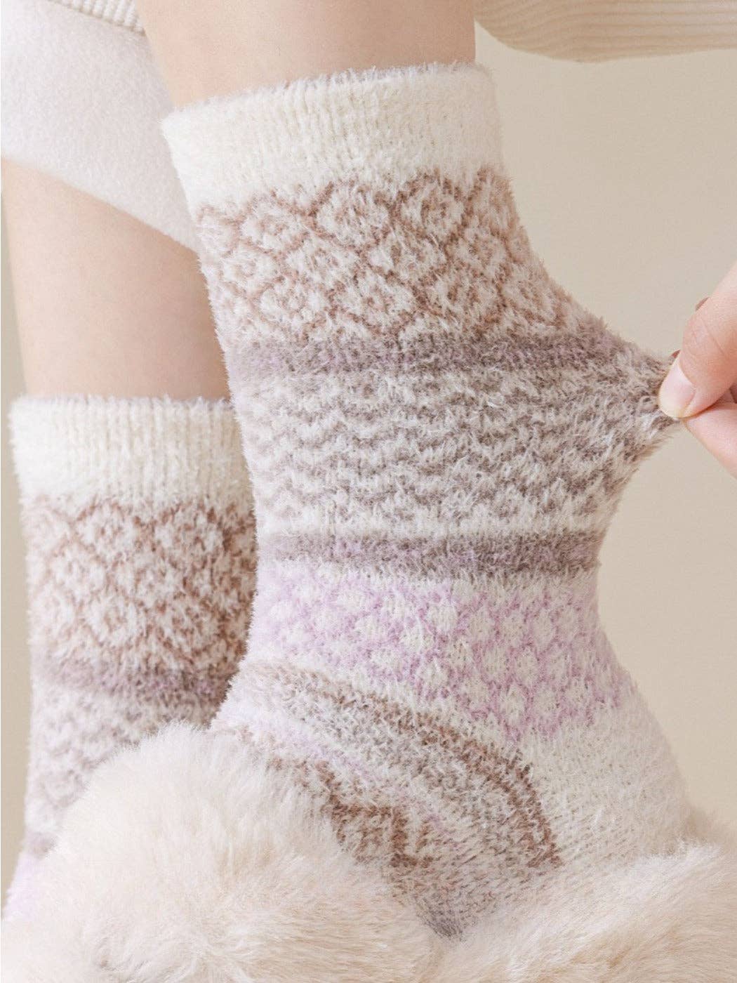 Cozy Fleece Thick Crew Socks