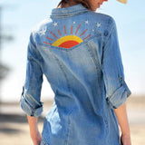 Hello Sunshine Shirt with Sunrise Embroidery