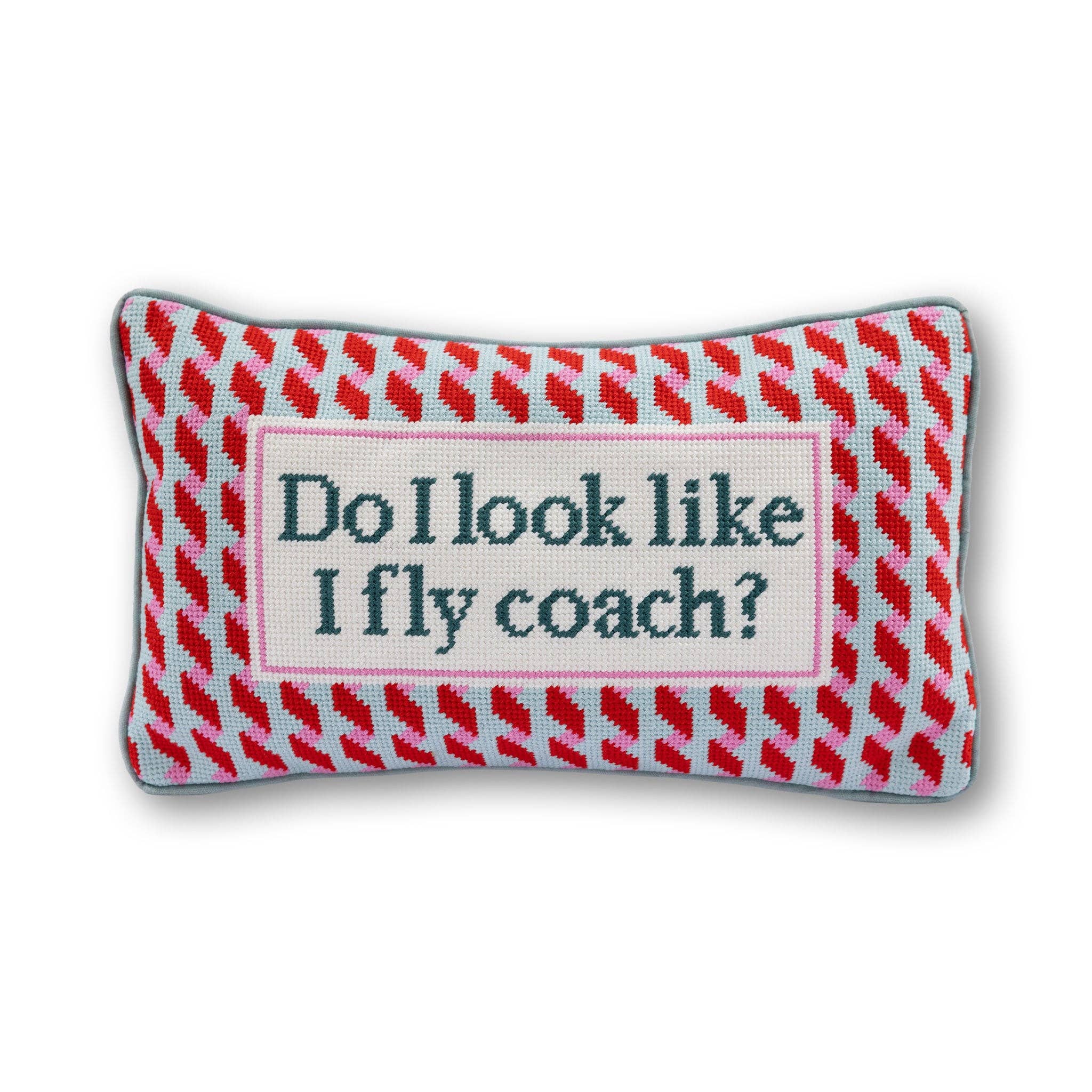 Fly Coach Needlepoint Pillow