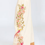 Time To Shine Denim Pants - Cream | Wide Leg Floral Slacks