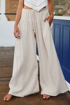 Wide Leg Cotton Gauze Pants