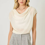 61197 Velvet Cowl Neck Top