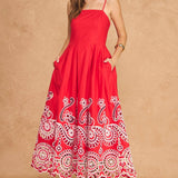 Scalloped Eyelet Embroidered Midi Dress
