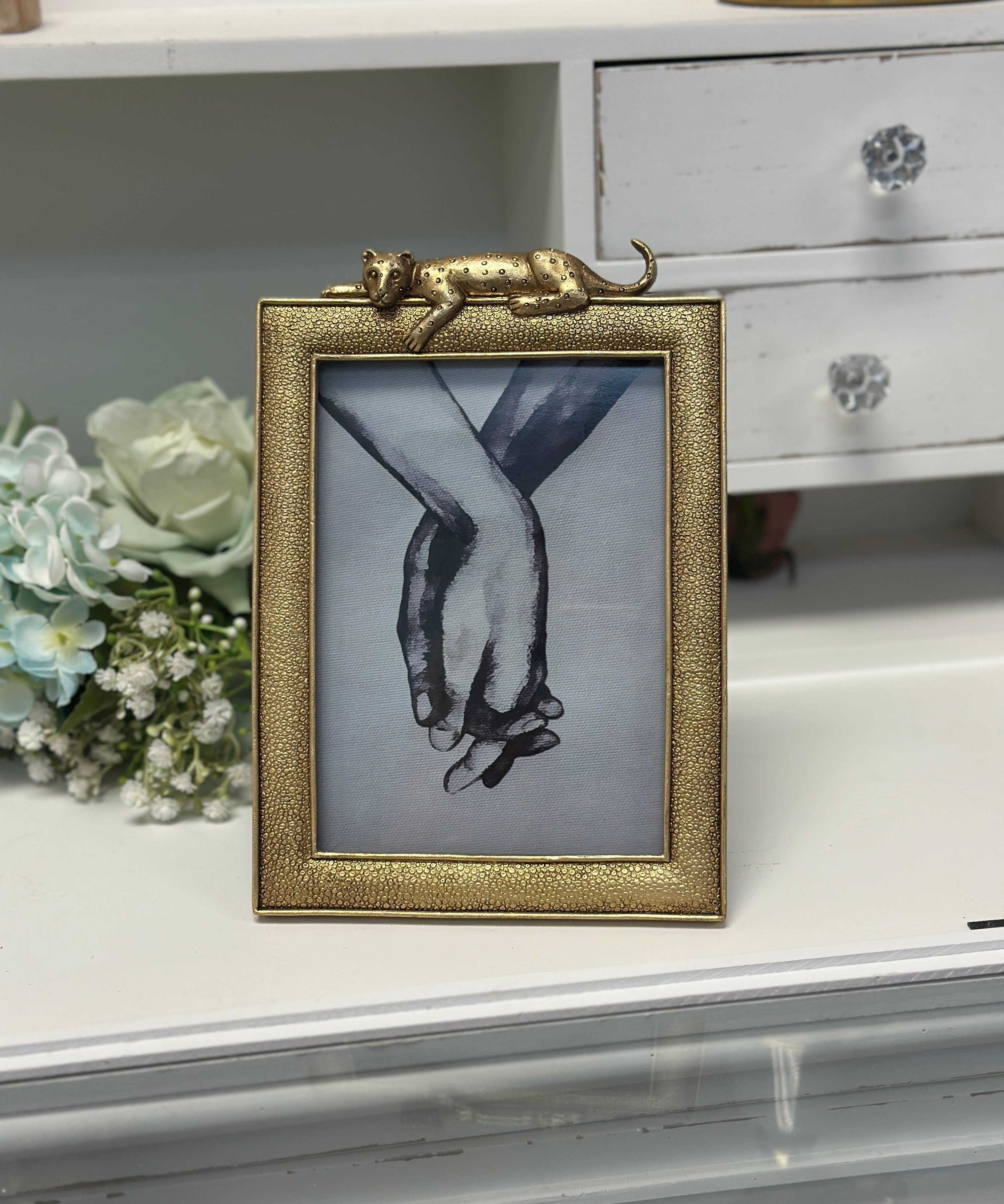 Luxurious Gold Leopard Photo Frame