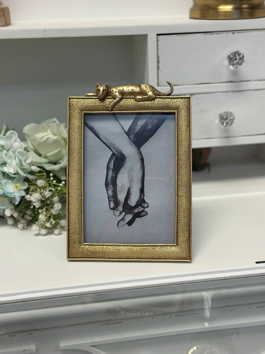 Luxurious Gold Leopard Photo Frame