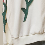 Floral Embroidered Zip-Up Hoodie