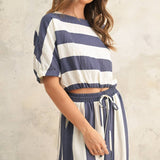 T4525ST   WIDE STRIPE BOAT NECK TOP