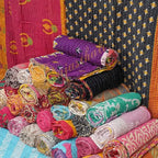 Handmade Indian Kantha Reversible Quilt Blanket