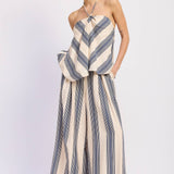 STRIPED WIDE LEG PANTS