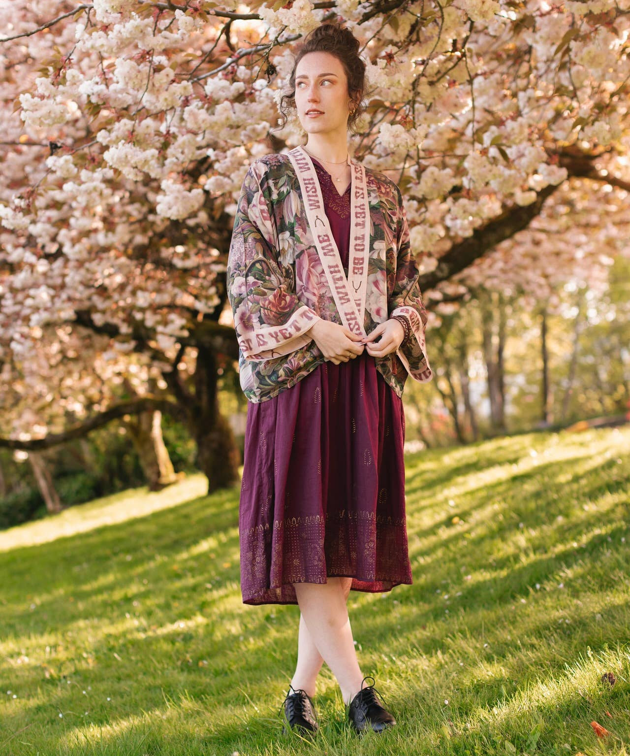 Make A Wish Pixie Duster Cropped Kimono w Wishbone Dandelion