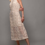 Floral Knit Sleeveless Midi Dress