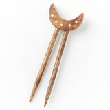 Jyotisha Crescent Moon Wood Hair Pin - Hand Carved