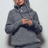 Ribbed Knit Sweater & Hooded Scarf Set