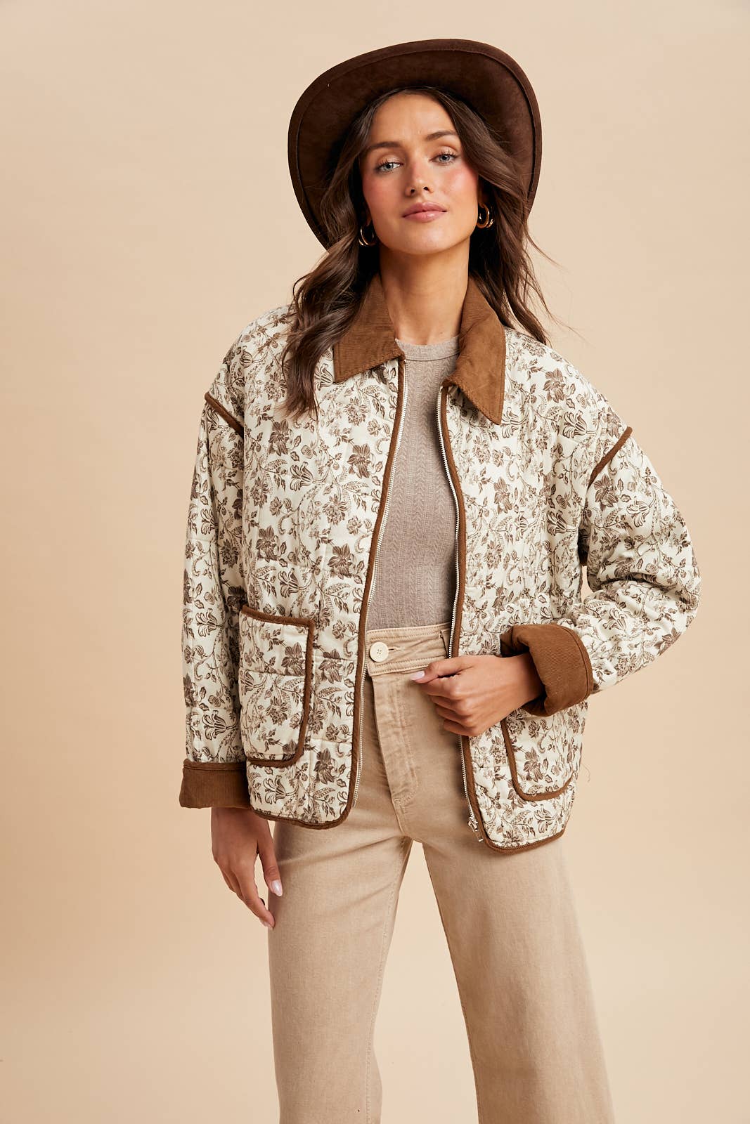Collared Quilted Puffer Jacket