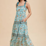 Border Print Maxi Dress