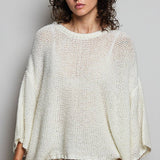 Solid Color Oversized Chunky Knit Pullover Soft Sweater Top