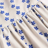 Mackerel print smocked sundress seaside ocean strap dress