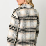 60367 Plaid Printed Jacket