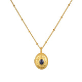 Garnet Locket Necklace