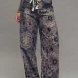 Boho Print Wide-Leg Lounge Pants