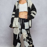 Black & Gray Stressed Seam Zip-Up