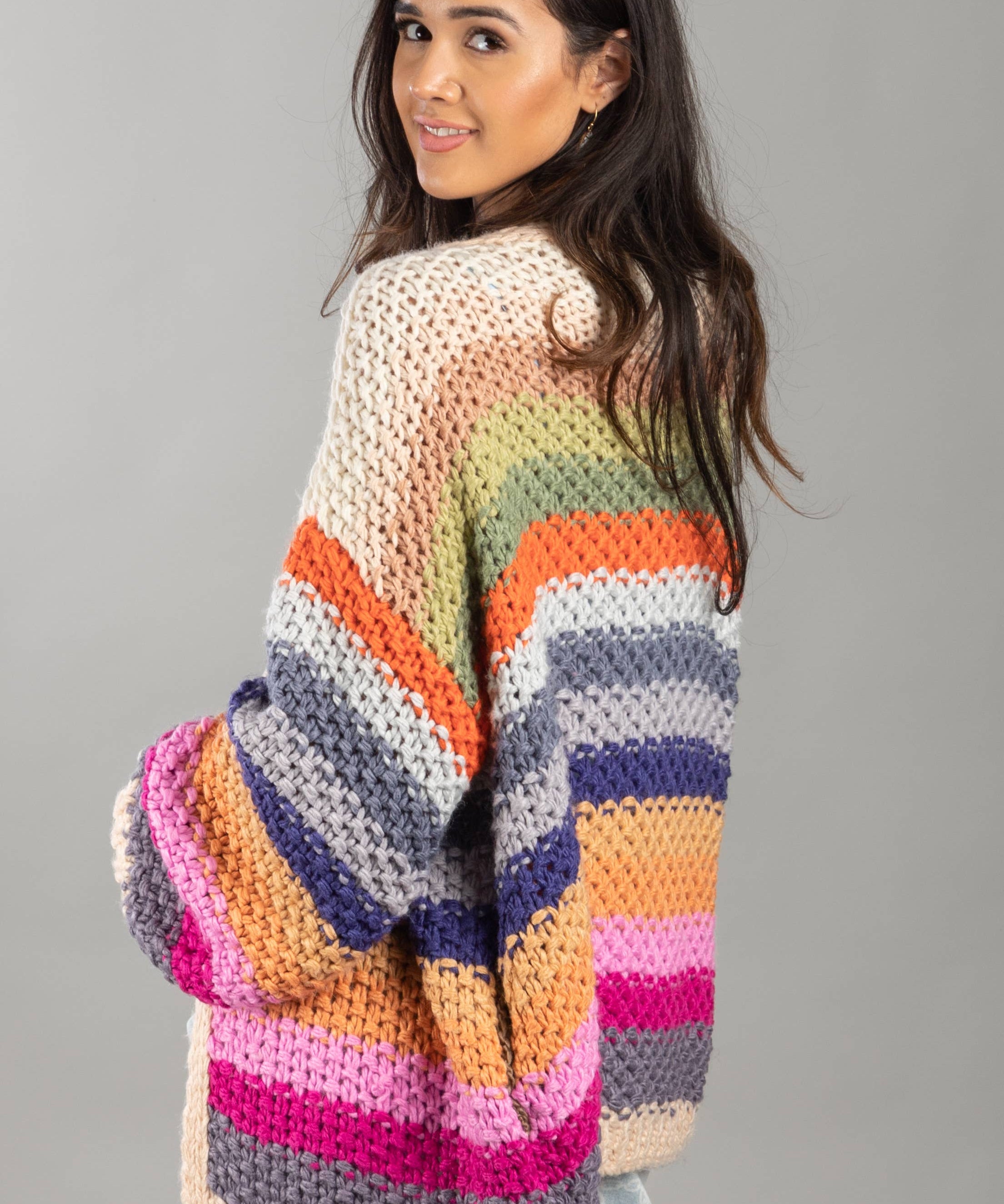 Rainbow Knitted Cardigan