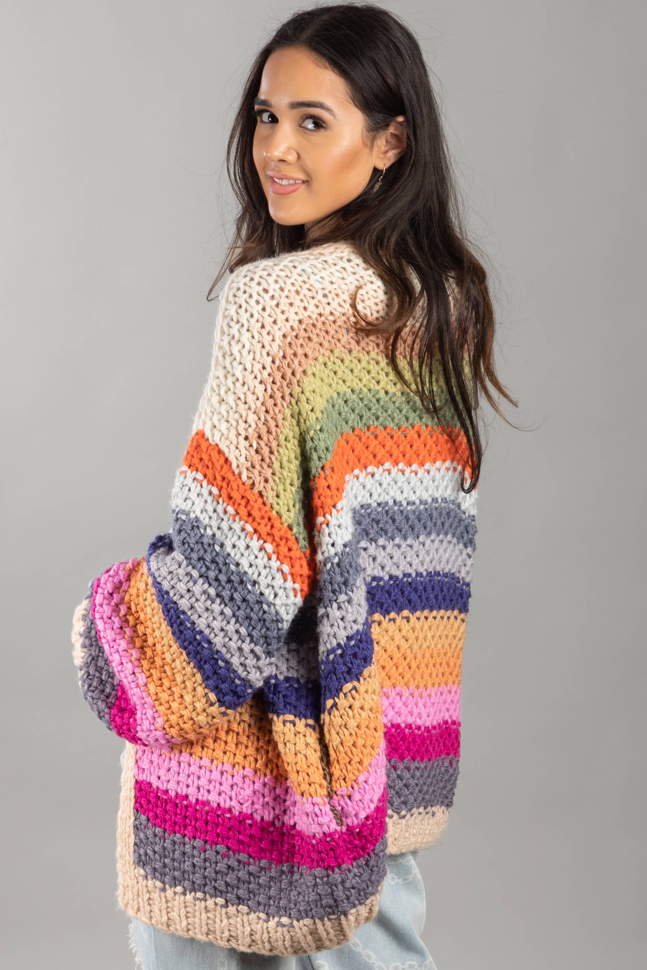 Rainbow Knitted Cardigan