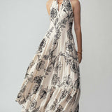 Halter Tiered Floral Maxi Dress