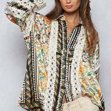 Balloon Sleeve Floral Printed Top