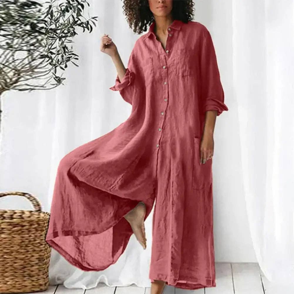 Cotton Linen Oversized Romper