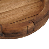 Round Farmhouse-Reclaimed Wood Tray With Handles