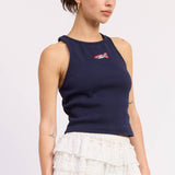 RACER BACK TANK TOP WTIH BEADING