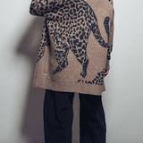 Animal Jacquard Long Knit Cardigan